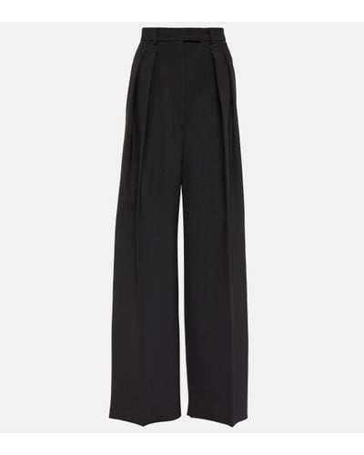 Sportmax Pantalon ample Gessati en laine - Noir