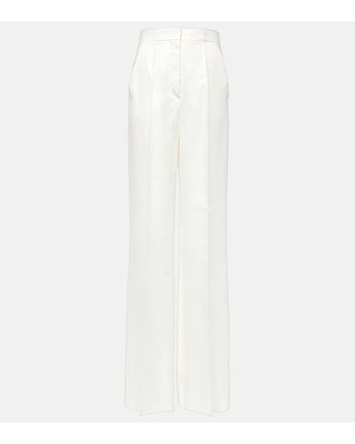 Max Mara Hangar High-rise Linen Wide-leg Trousers - White