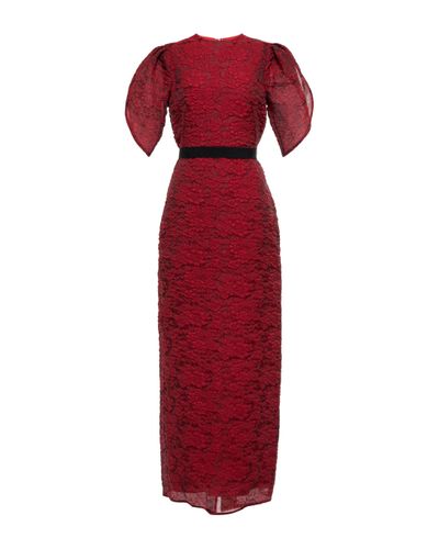 Erdem Asteria Organza Cloque Maxi Dress - Red