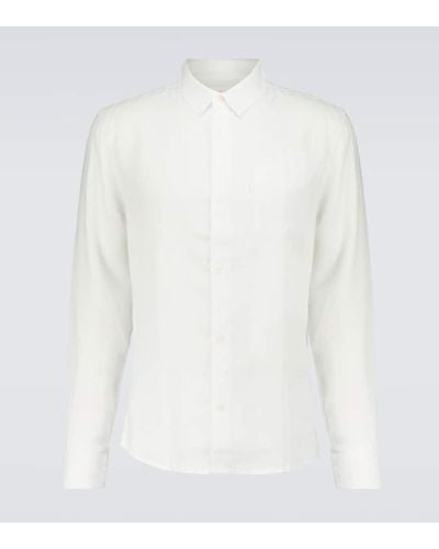 Derek Rose Camisa de lino Monaco - Blanco