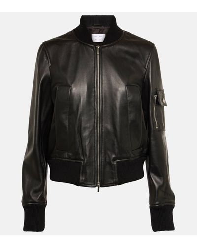 Proenza Schouler White Label Mika Leather Bomber Jacket - Black