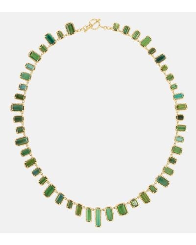 Octavia Elizabeth Bermuda Botany Eternity 18kt Gold Necklace With Tourmalines - Metallic