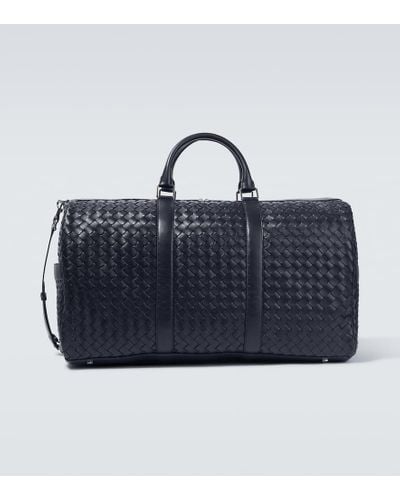 Bottega Veneta Intrecciato Leather Duffle Bag - Black