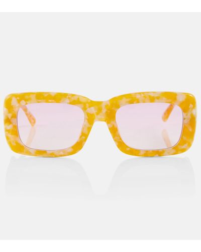 The Attico X Linda Farrow Marfa Rectangular Sunglasses - Yellow