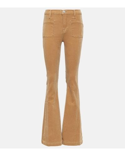 FRAME Le Bardot Mid-rise Corduroy Flared Trousers - Brown