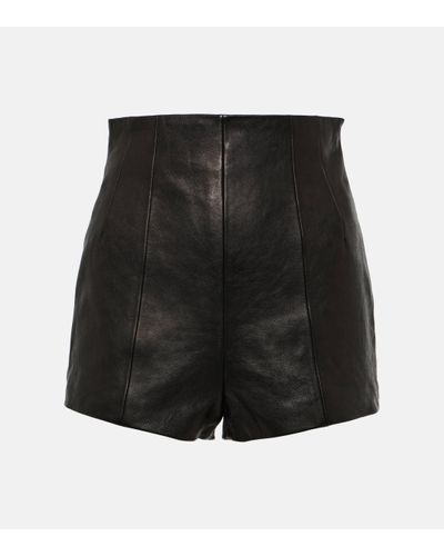 Khaite Lennman High-rise Leather Shorts - Black