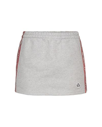Vetements Minifalda de punto fino de algodón - Gris