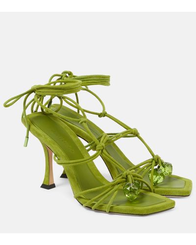 Jimmy Choo Jemma 90 Embellished Suede Sandals - Green