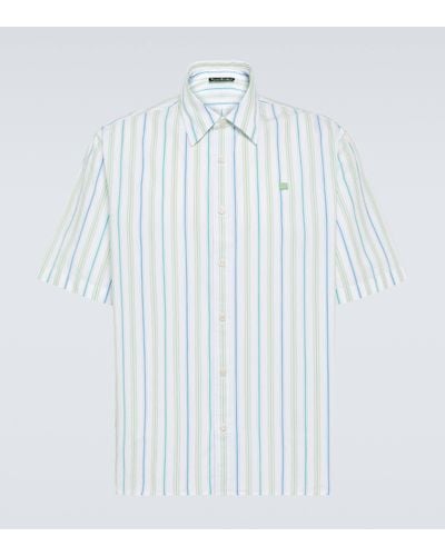 Acne Studios Striped Cotton Bowling Shirt - Blue
