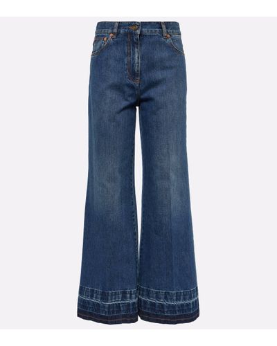 Valentino High-rise Flared Jeans - Blue