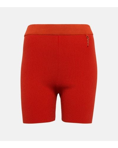 Jacquemus Le Short Pralu Ribbed-knit Shorts - Red
