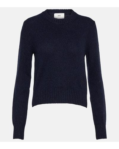 Ami Paris Cahsmere Blend Sweater - Blue