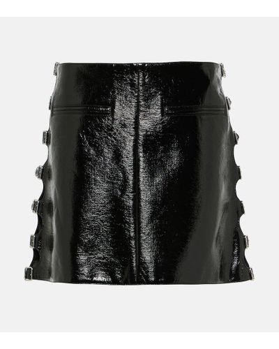 Courreges Minifalda de piel sintetica - Negro