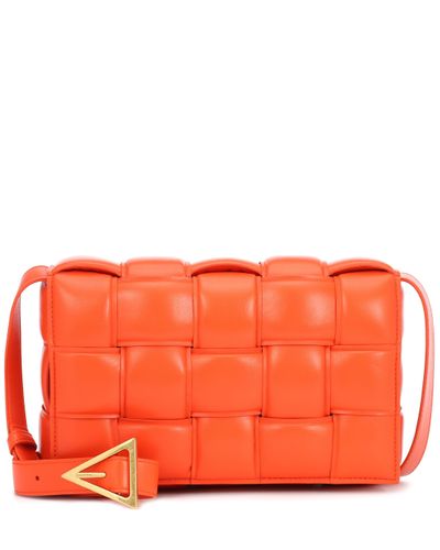 Bottega Veneta Leather Padded Cassette Cross-body Bag - Orange