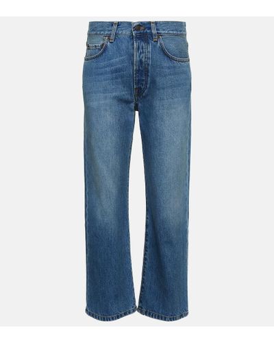 The Row High-Rise Straight Jeans Lesley - Blau