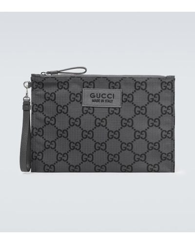 Gucci Etui GG mit Leder - Grau