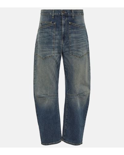 Nili Lotan Shon High-rise Wide-leg Jeans - Blue