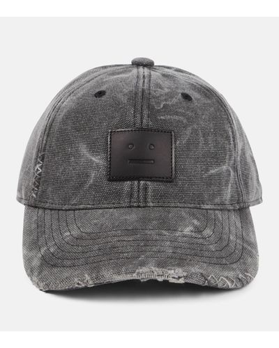 Acne Studios Cunov Distressed Canvas Baseball Cap - Grey