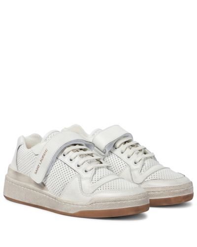 Saint Laurent Sl24 Leather Sneakers - White