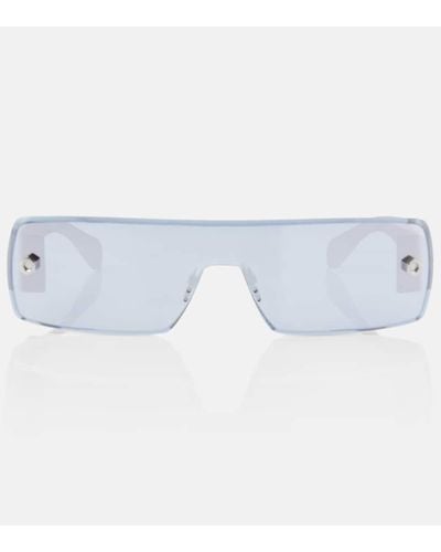 Alaïa Gafas de sol rectangulares con logo - Azul