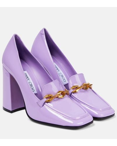Jimmy Choo Diamond Tilda 100 Patent Leather Court Shoes - Purple