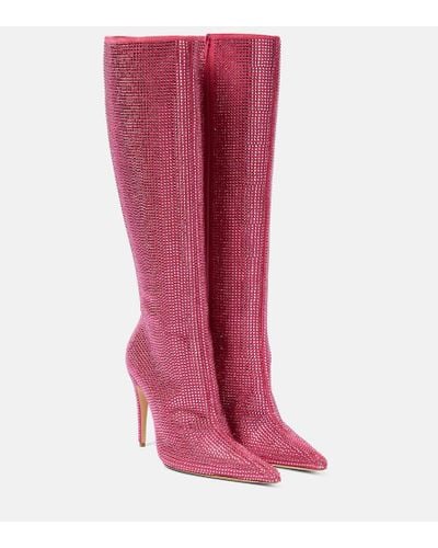 Magda Butrym Stiefel aus Leder mit Kristallen - Pink