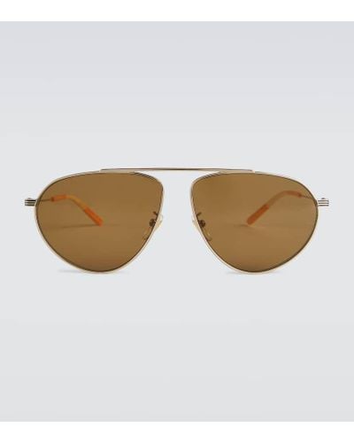 Gucci Metal Frame Aviator Sunglasses - Brown