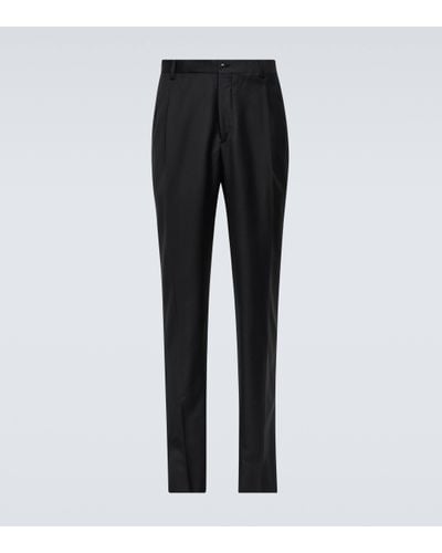 Giorgio Armani Pantalon slim en laine et cachemire - Noir