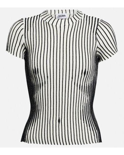 Jean Paul Gaultier Lurex Striped Top - White