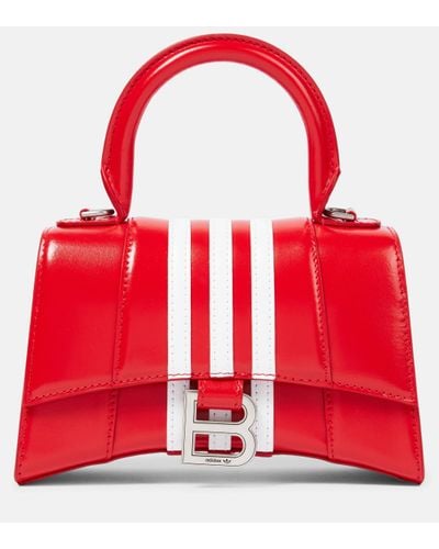 Balenciaga X Adidas Hourglass Xs Leather Crossbody Bag - Red