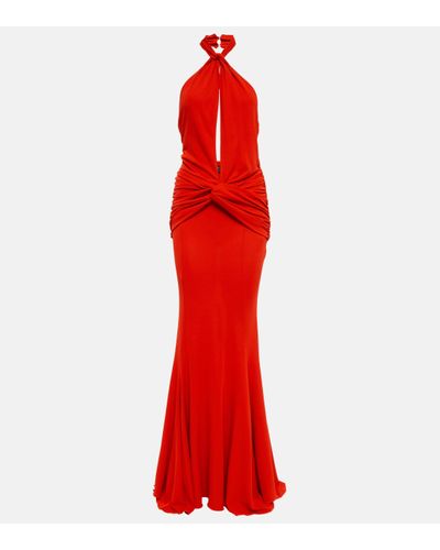 Blumarine Halter-neck Cutout Gown - Red