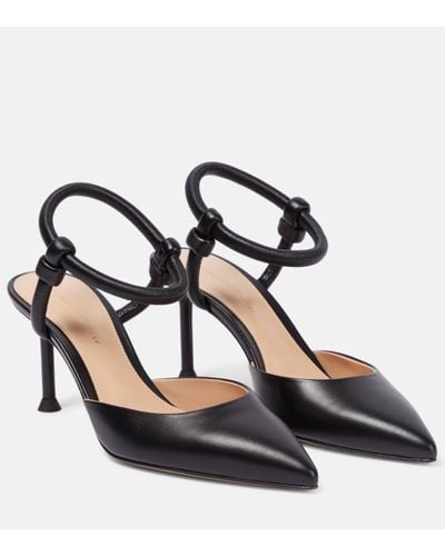 Gianvito Rossi Leather Court Shoes - Black