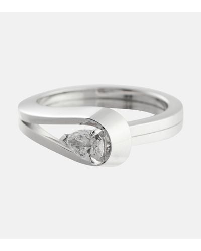 Repossi Serti Inverse 18kt White Gold Ring With Diamond