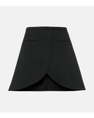 Courreges Minifalda de sarga - Negro