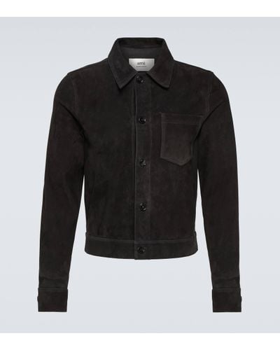 Ami Paris Suede Overshirt - Black