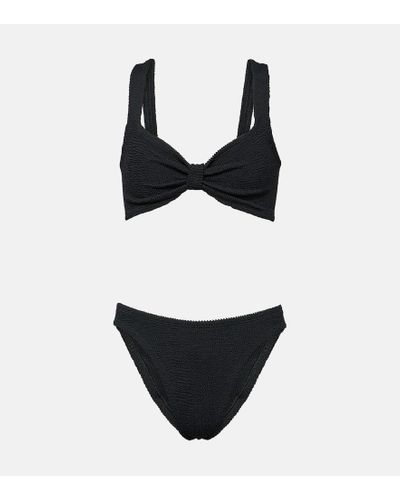 Hunza G Bikini Bonnie de tiro medio - Negro