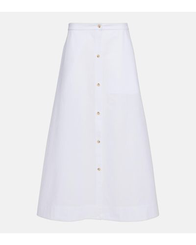 Totême High-rise Cotton Maxi Skirt - White