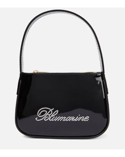 Blumarine Embellished Patent Leather Shoulder Bag - Black
