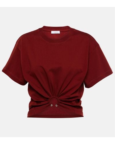 Rabanne Ring-detail Cotton Jersey Crop Top - Red