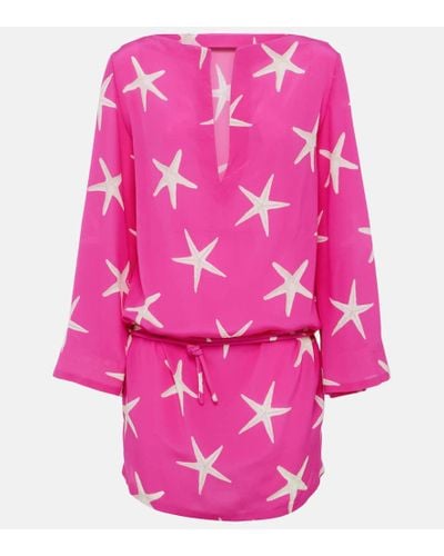 Valentino Minikleid Starfish aus Seide - Pink