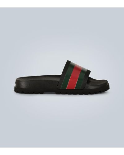 Gucci Herren Sabot-Sandale Aus Schwarzem Gummi