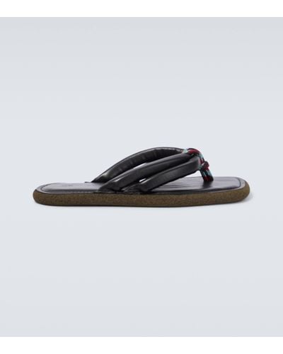Dries Van Noten Leather Thong Sandals - Brown