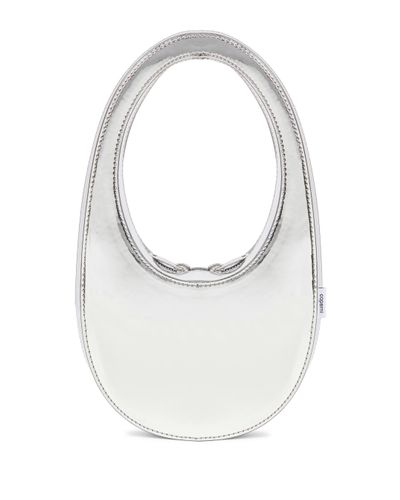 Coperni Swipe Mini Leather Shoulder Bag - White