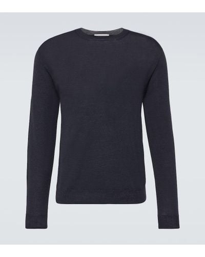 Lardini Wool, Silk, And Cashmere Sweater - Blue