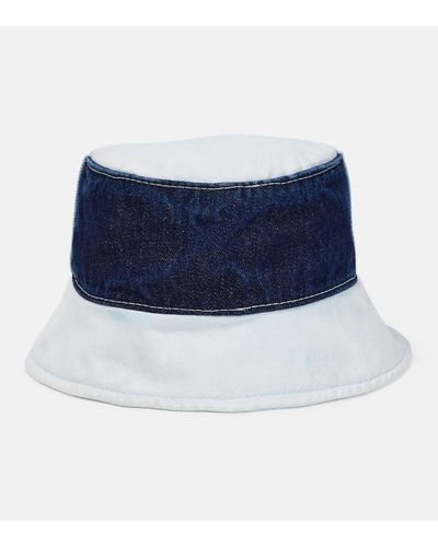 Maison Michel Axel Denim Bucket Hat - Blue