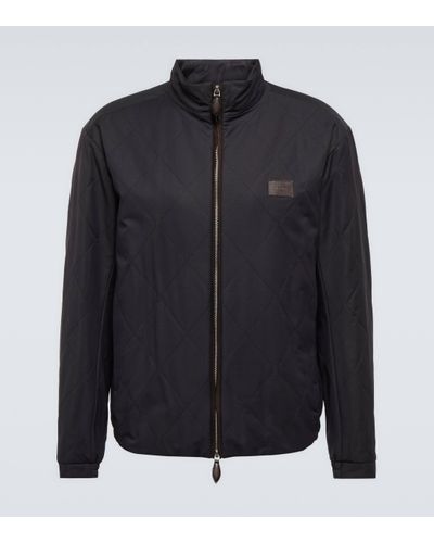 Berluti Ferro Leather Trimmed Jacket - Black