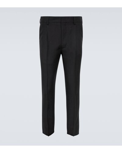 Prada Slim Mohair And Wool Trousers - Black