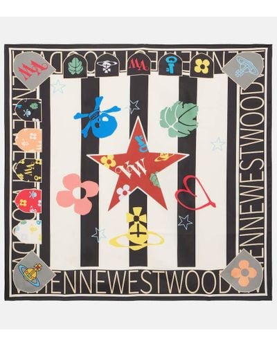 Vivienne Westwood Foulard Football Square in seta - Neutro