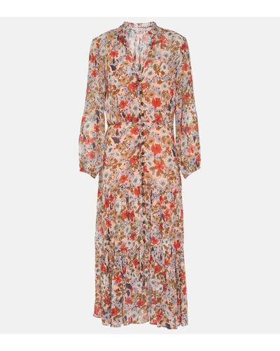 Veronica Beard Zovich Tiered Floral Midi Dress - Multicolour