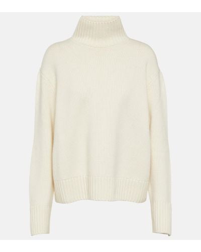 Loro Piana Parksville Cashmere Turtleneck Sweater - White